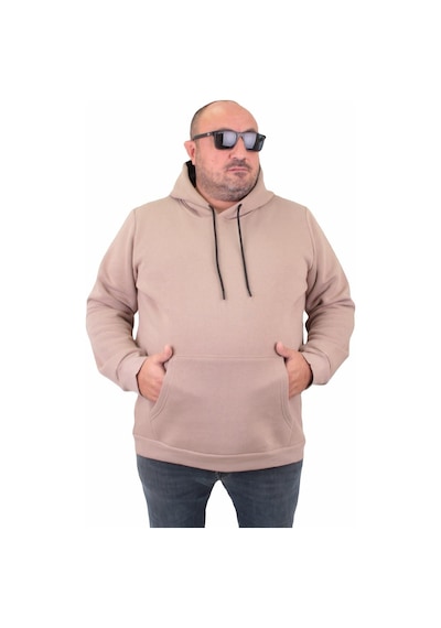 Moc Grande Mocgrande Büyük Beden Erkek Basic Sweat Kapüşonlu 11700 Toprak-Toprak