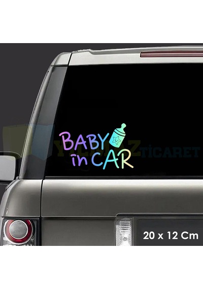 Biberon Arabada Bebek Var Hologram Araba Oto Sticker Yapıştırma