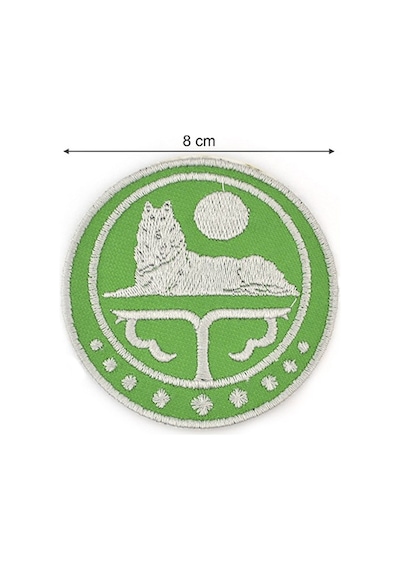 Çeçen Bayrak Nakışlı Yuvarlak Etiket (Yeşil) Çapı 8 cm