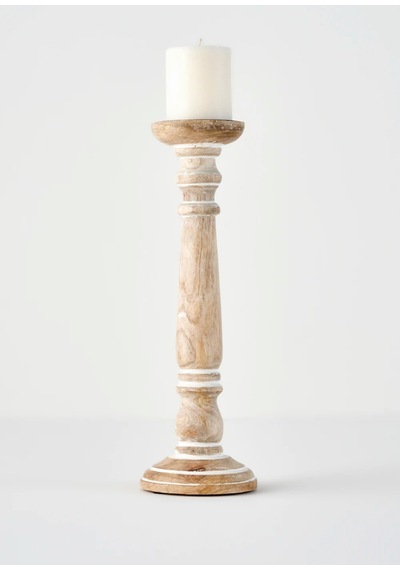 Bella Maison Dora Mango Ağacı Şamdan Naturel 12x12x38 Cm Naturel