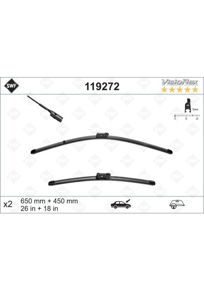 Valeo 119272 Silecek Süpürgesi Ön Üstten Basmalı Golf7- a3- passat- polo 2012 650 X 450 Mm 5g1998002- 3v1998001- 8v1998002a