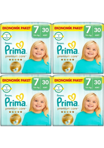 Prima Premium Care Bebek Bezi Beden:7 15+kg Xxx Large 120 Adet