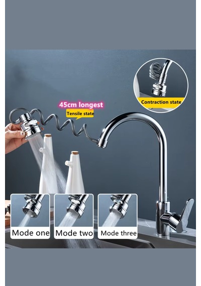 Yeni Lavabo Musluğu 360 Derece Dönme Filtresi Uzatma