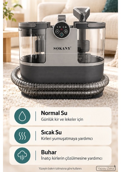Sokany Sk-13056 2000 W Portatif Halı Ve Koltuk Yıkama Makinesi 1,6 L