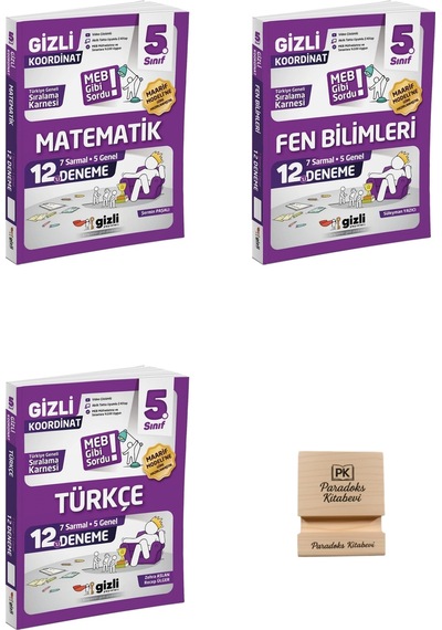 Gizli 5. Sınıf Matematik Fen Bilimleri Ve Türkçe 12'li Deneme-meb Gibi Sordu 3lü Set+telefon Standı