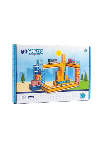 Kzl Şehir Temalı Manyetik Blok Yapı Küpleri Seti 2x2x2 Cm 96 Parça Ch1435