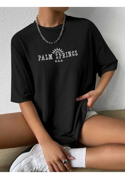 Noıssey Siyah Baskılı Oversize