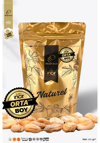 450g Gold Doypack Kuru İncir Orta Boy Aydın İnciri Ab Coğrafi İşaretli 450 G