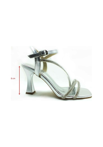 Çarıkçım 8 Cm Topuklu Ayakkabı Gümüş 13 Y-082 001