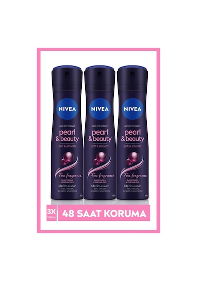 Nivea Kadın Sprey Deodorant Pearl&Beauty Fine Fragrance 48 Saat Perspirant Koruma 3 x 150 ML