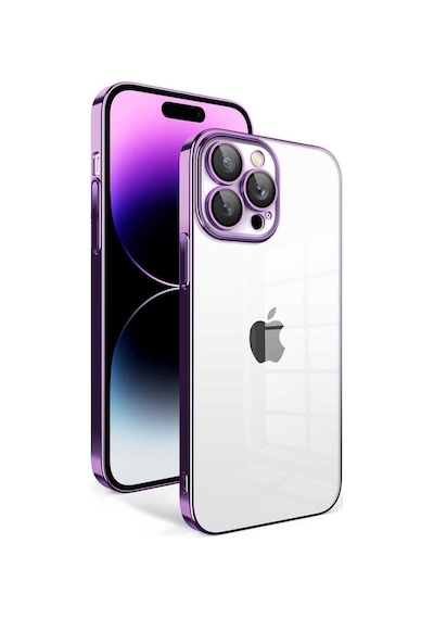 Apple Uyumlu iPhone 12 Pro Max ile Kapak Lens Korumalı Arkası Şeffaf Sert Mika Kapak - Mavi