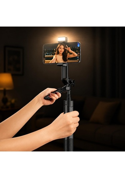 150 Cm Selfie Çubuğu Tripod, Led Işıklı, Bluetooth Uzaktan Kumandalı, 360 Dönebilen Telefon Tutucu, Katlanabili Genel