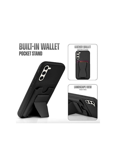 Teleplus Xiaomi 17 Ultra Kılıf Folding Kartlıklı Standlı Suni Kapak