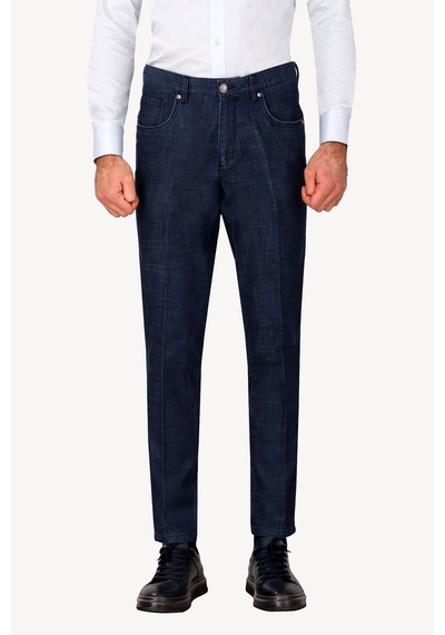 Ysf Erkek Lacivert Regular Fit Kot Pantolon