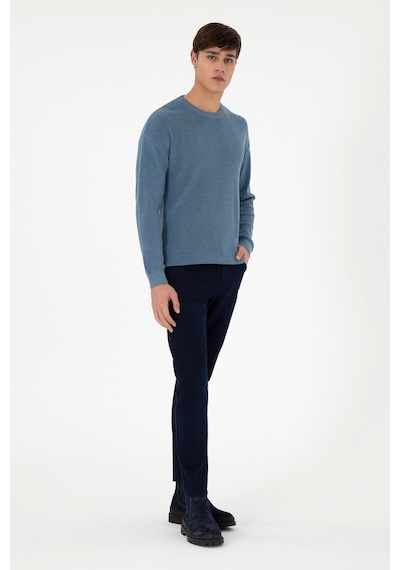 U.S. Polo Assn. Erkek Regular Fit Bisiklet Yaka Mavi Basic Kazak 50298267-VR251