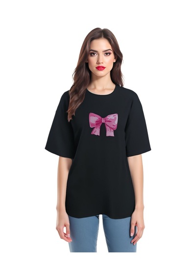 Kozia Outdoors Pembe Fiyonk Baskılı Basic S-m-l-xl -6-13 Yas Tişört SIYAH