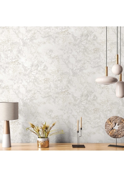 Adawall Roka 23101-1 Mermer Desenli Düz Sade Duvar Kağıdı