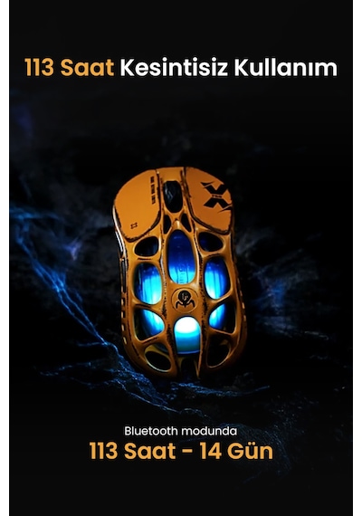 Gravastar Mercury Xpro Rgb 32k Dpı Optik Gaming Mouse+8k Dongle, Kablosuz, Magnezyum Alaşımlı, Progr Gsmercuryxpro