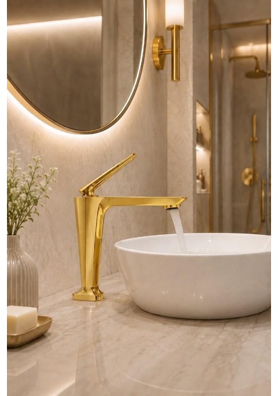 Sensa Kısa Lavabo Bataryası Mat Pırınc-altın Mat Pirinç Altın