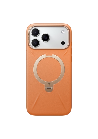 Torras Apple iPhone Uyumlu 17 Pro O Stand Spin Vegskin Serisi Magsafe Kılıf Turuncu