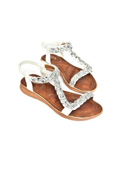 Fox Shoes S258014809 Beyaz Alçak Tabanlı Kadın Sandalet Beyaz