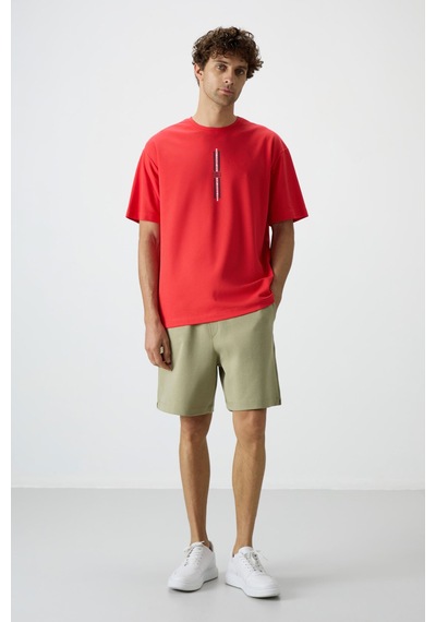 Air Jones Tommy Life Açık Çağla Pamuklu Kalın Yumuşak Dokulu Comfort Fit Basic Erkek Şort - 81274 Çağla