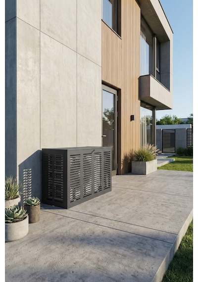 Klima Motoru/dış Ünite Gizleme/koruma Kafesi Xl 120x62x150 H Slotted Antrasit