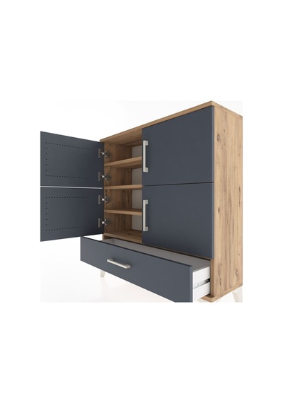 Arges Şifonyer 4 Raflı Tek Çekmeceli 4 Kapaklı 88x30x96 Çam-a... Çam Arges Şifonyer 4 Raflı Tek Çekmeceli 4 Kapaklı 88x30x96 Çam-a... Çam