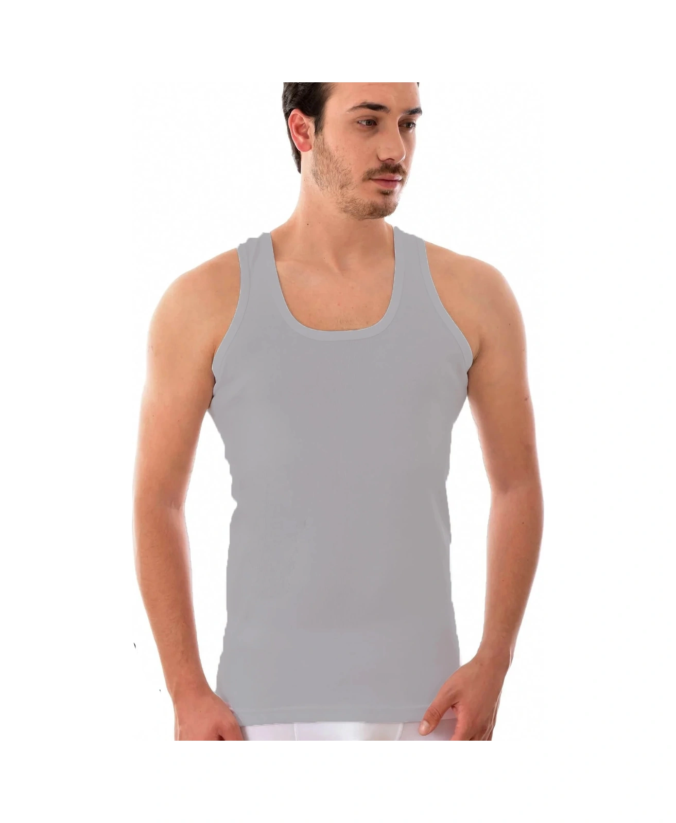 Tutku 102r Ribana Renkli Erkek Atlet Gri