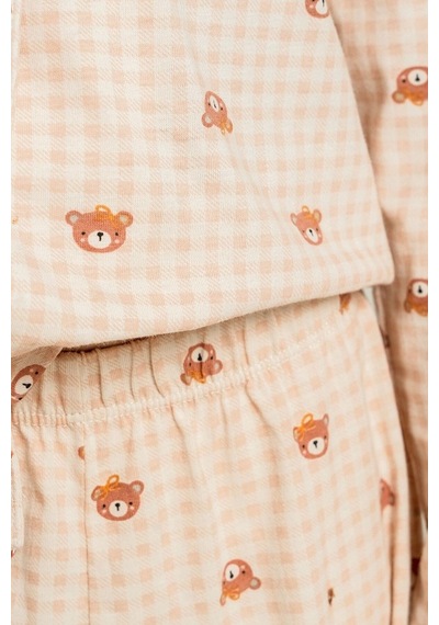 Roly Poly 3917-g Kız Çocuk Pijama Takım Bej