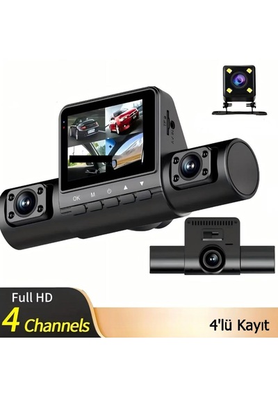 M90 Pro 1080p 4 Kameralı Araç İçi Kamera Ön Arka Ve İç Kayıt
