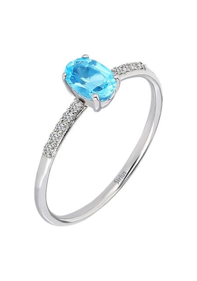 Sirius Pırlanta Oval Mavi Topaz Taşlı Yüzük 0817R0231