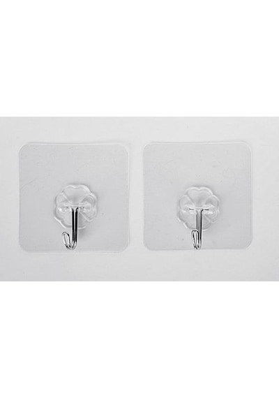 Kendinden Yapışkanlı Şeffaf Askı 5'li Set Banyo Mutfak Askısı Şeffaf