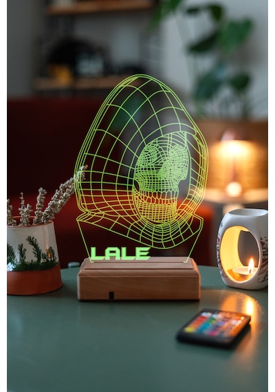 Kişiye Özel 3D Iskelet Kuru Kafa Masaüstü Led Lamba