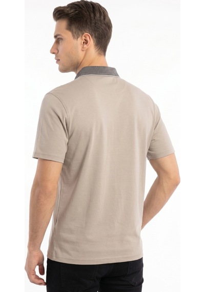 Raymons Erkek Büyük Beden Polo Yaka Cepli Kısa Kollu Tişört T6275 Bgl-st05556 Bej
