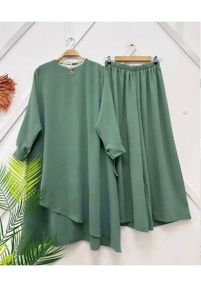 Lovie Moda Kadın Salaş İkili Takım Yeşil