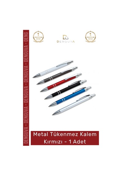 Kalem Kurumsal Hediye Şık Dayanıklı Ergonomik Ofis Prestijli Lüks Metal Tükenmez Kalem Kırmızı