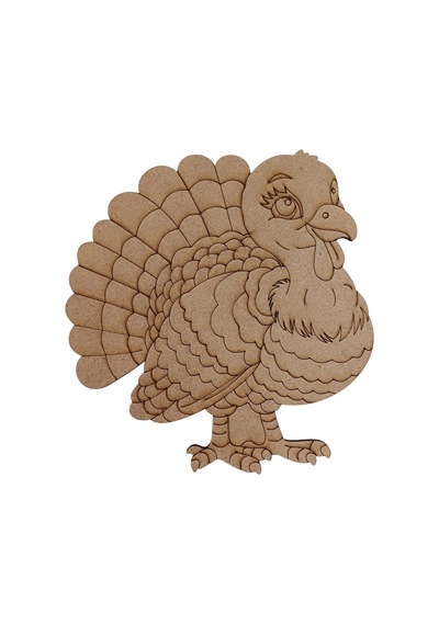 Boyanabilir Ahşap Hindi Figürü 15x14 Cm 10 Adet