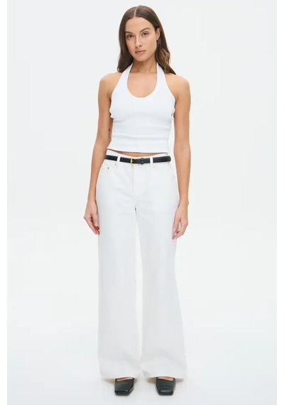 Seeh Beyaz Basic Wide Leg Kadın Jean Sh273