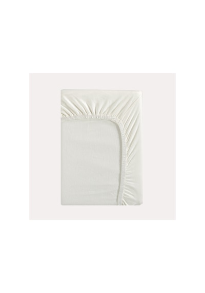 Bej - Beyaz Renk %100 Pamuk Penye Bebek Çarşafı 60x120cm - Lastikli Bebek Çarşafı 2'li Bej - Beyaz - 860728279