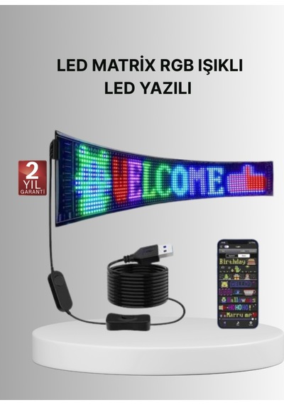 Gece Kullanıma Uygun 16x64 Pixel Rgb Led Panel Estetik Atmosfer Işığı