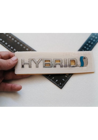 Toyota Auris Hybrid Uyumlu Hybrid Krom-mavi Çamurluk Yazısı 3m 3d Abs