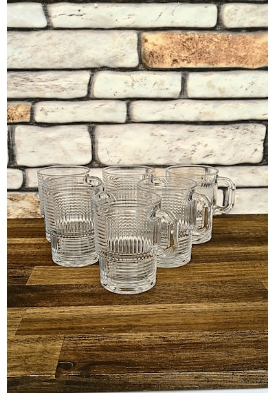 Saplı Su Bardağı-çay Bardağı- Nescafe Bardağı-kahve Bardağı-6 Adet - 270 Cc