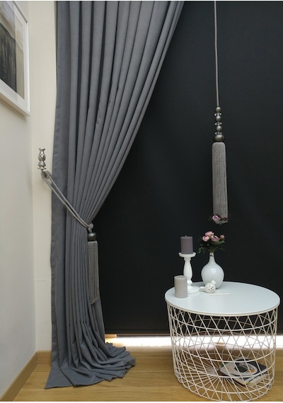 Evdepo Home Gri Fon Perde Tek Kanat (540505429) Gri