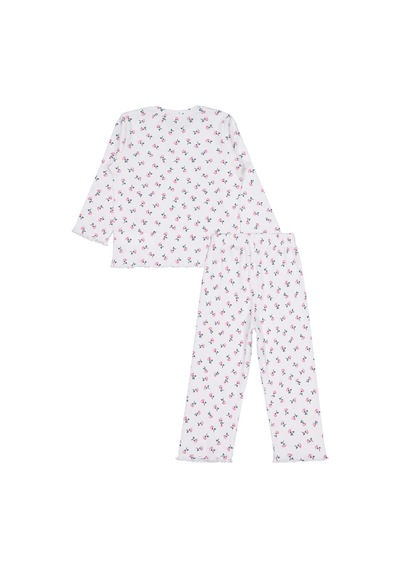Civil Girls Çiçek Desenli 2-5 Yaş Pijama Takımı - Ekru