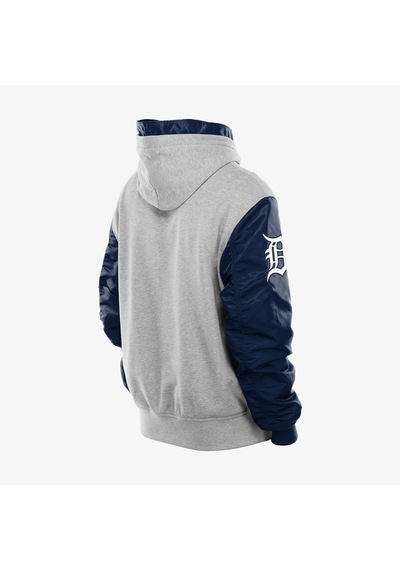 Alpha Industries X New Era Detroit Tigers Ma-1 Fermuarlı Erkek Gri Sweatshirt 60684029 2800153