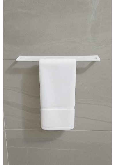 Banyo Havlu Tutacağı Duvar Tipi Beyaz 2 Adet Vida Dübel Dahil Paslanmaz Çelik