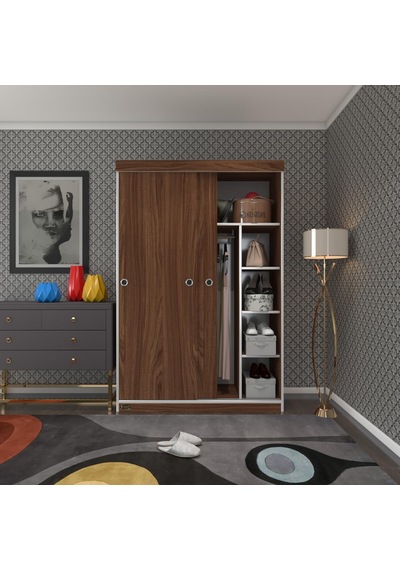 Kenzlife Gardırop Sürgülü Kapaklı Kapılı 120 Papatya Cvz Gardolap Dolap