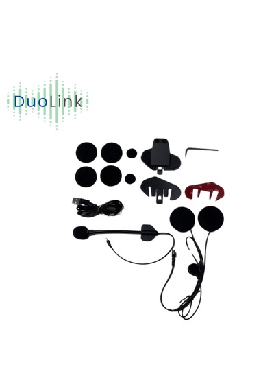 DuoLink X01 Pro İnterkom Bluetooth 6 Kişi Grup Motosiklet Kulaklık Müzik Paylaşımı Kask Intercom Sesli Yanıt