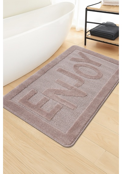 Doğal Kaymaz Taban Banyo Paspas Uzun Ömürlü Yumuşak Dokulu Su Emici Yıkanabilir Enjoy 60x100 Vizon